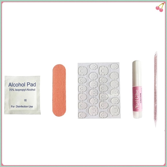 Long Square Pink Handmade Press On Nails - Picture 10 of 10